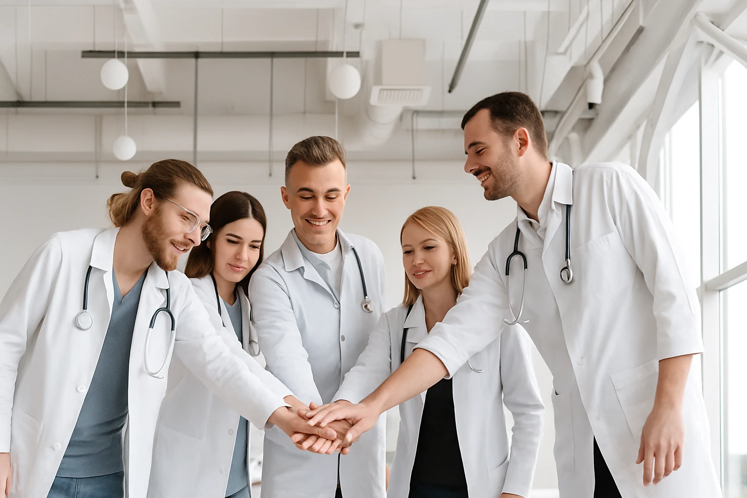 Healthcare professionals working